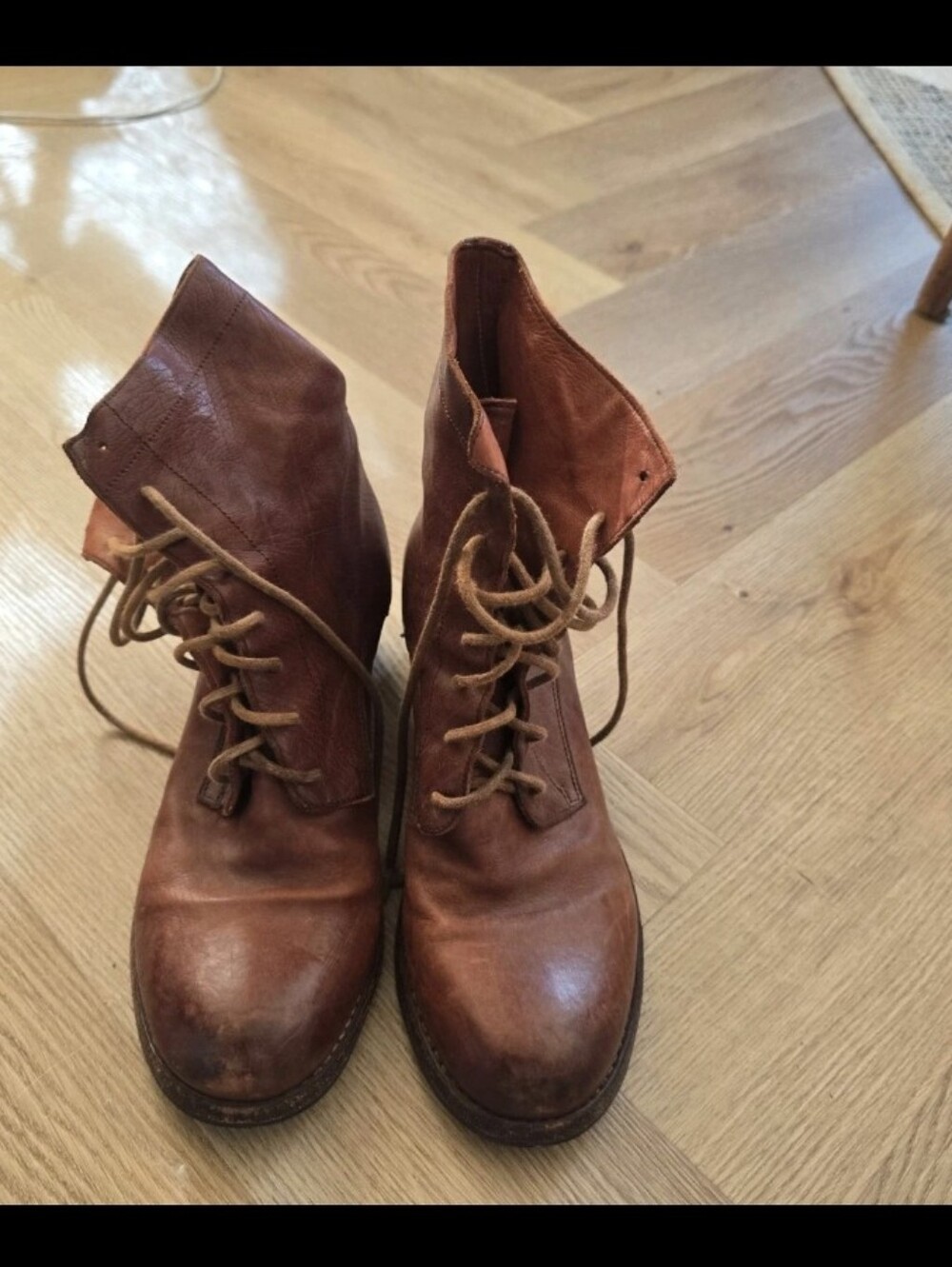 Officine Creative Brown Leather Lace-Up Ankle Boots